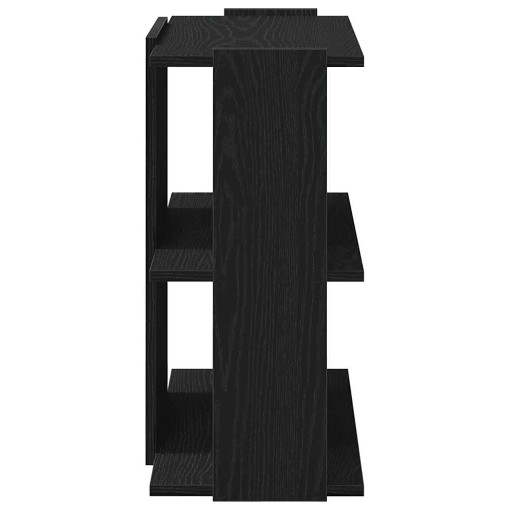 bogreol med 3 hylder 60x30x60 cm konstrueret træ sort