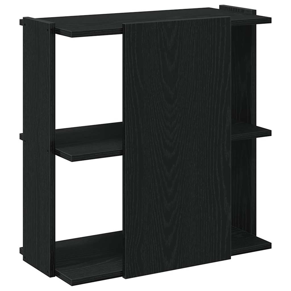 bogreol med 3 hylder 60x30x60 cm konstrueret træ sort