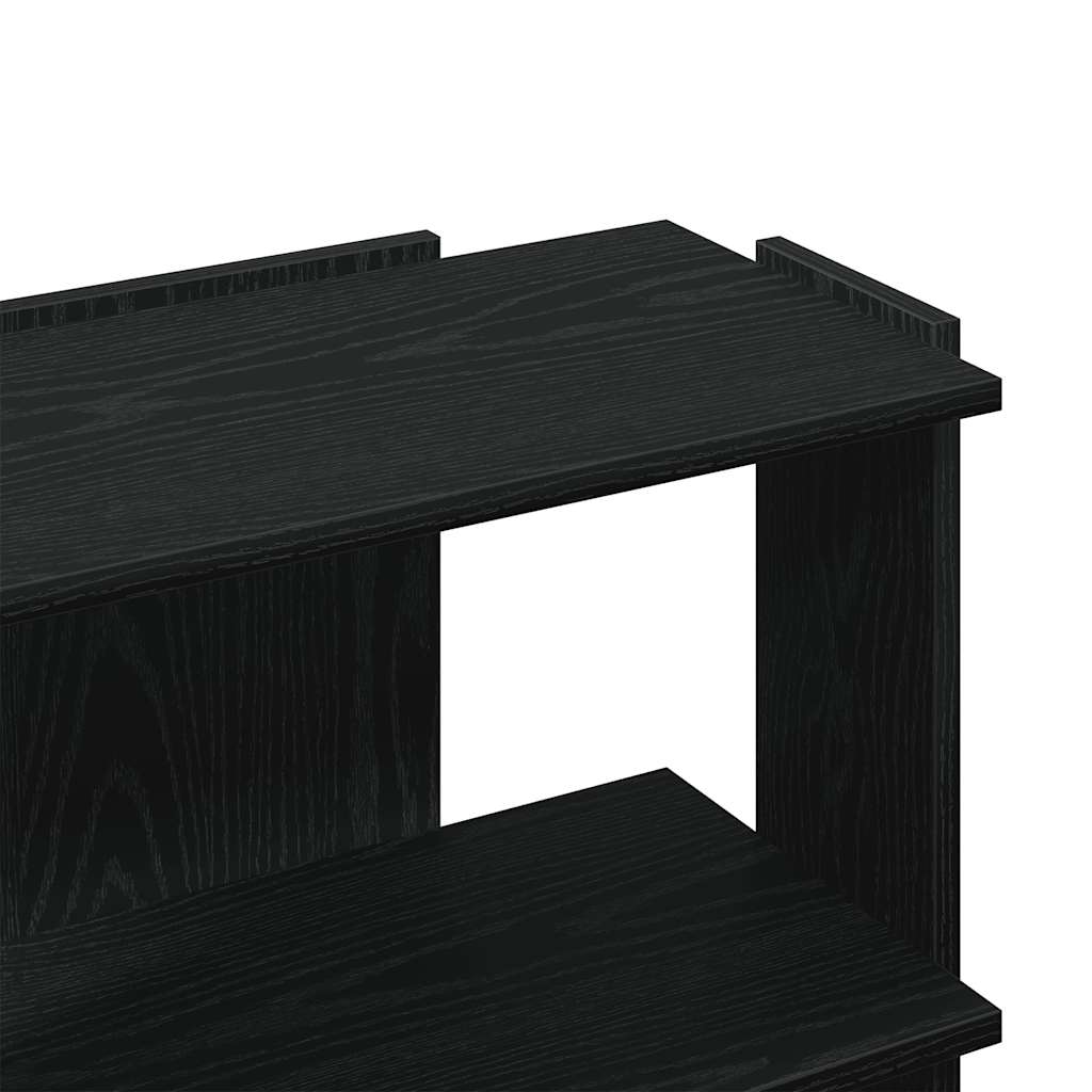 bogreol med 3 hylder 60x30x60 cm konstrueret træ sort