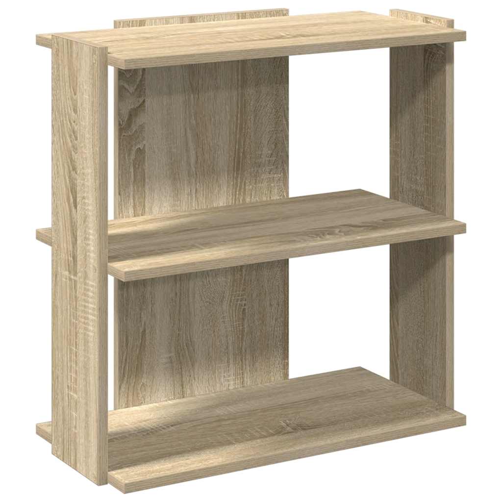 bogreol 60x30x60 cm 3 hylder konstrueret træ sonoma-eg