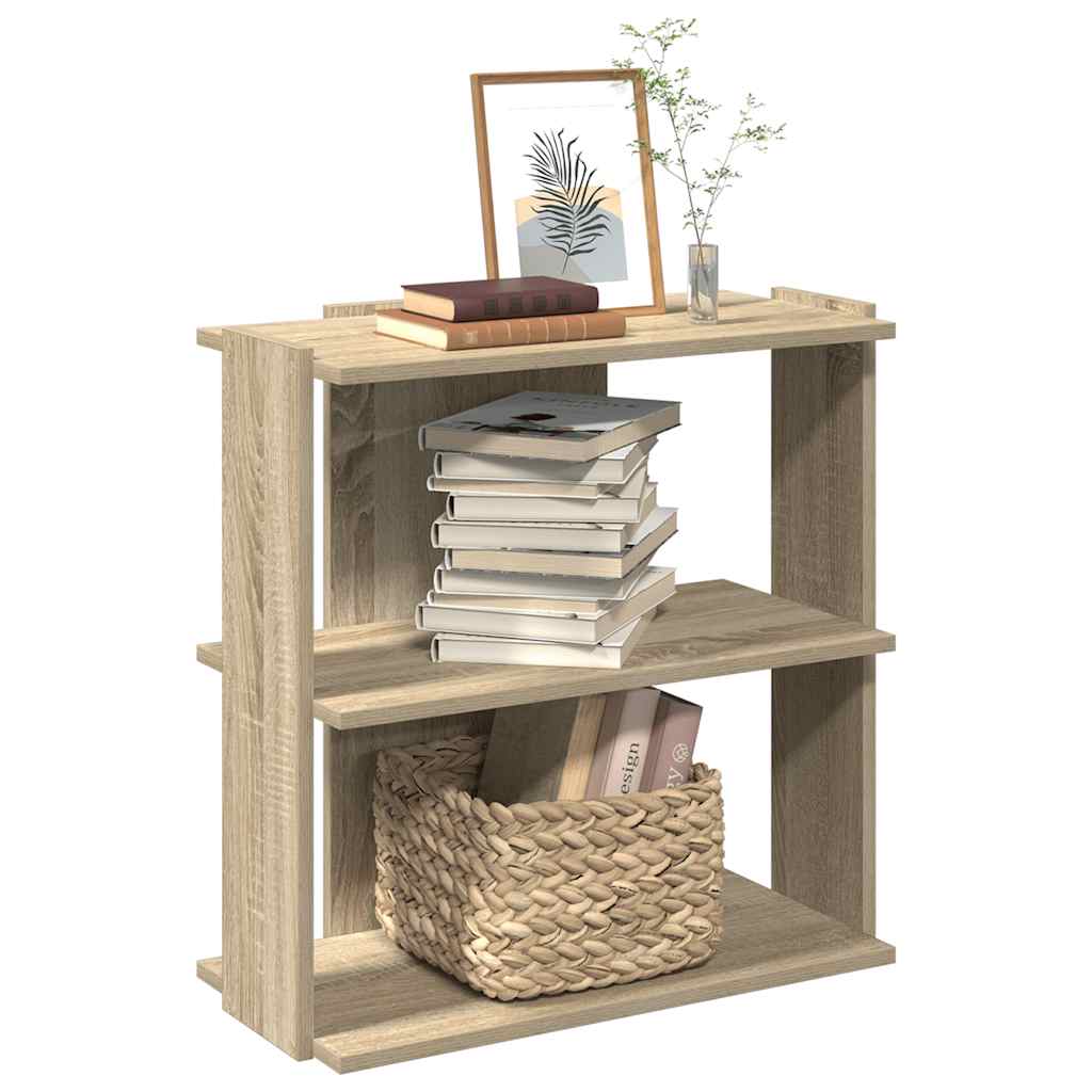 bogreol 60x30x60 cm 3 hylder konstrueret træ sonoma-eg