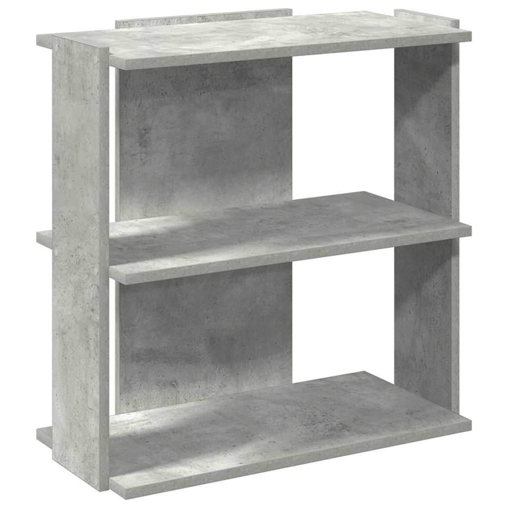 bogreol 60x30x60 cm 3 hylder konstrueret træ betongrå