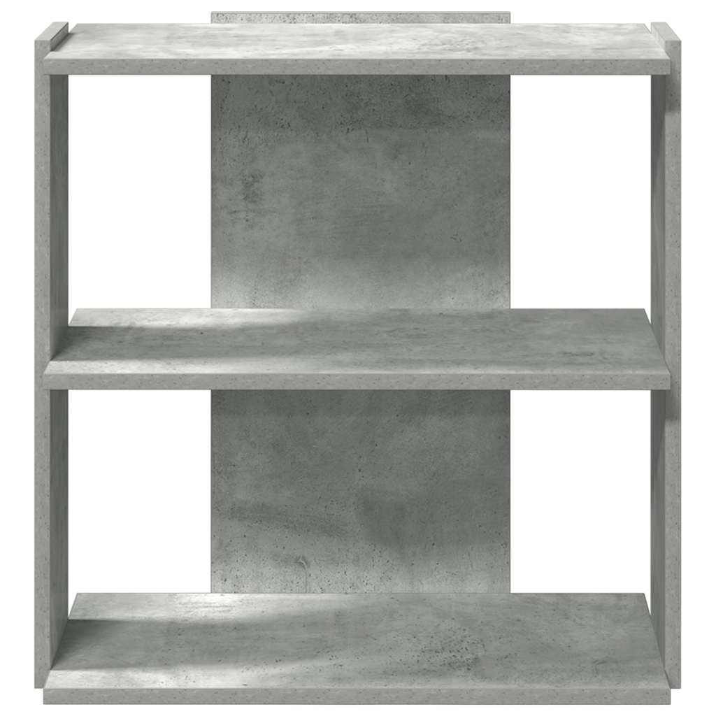 bogreol 60x30x60 cm 3 hylder konstrueret træ betongrå