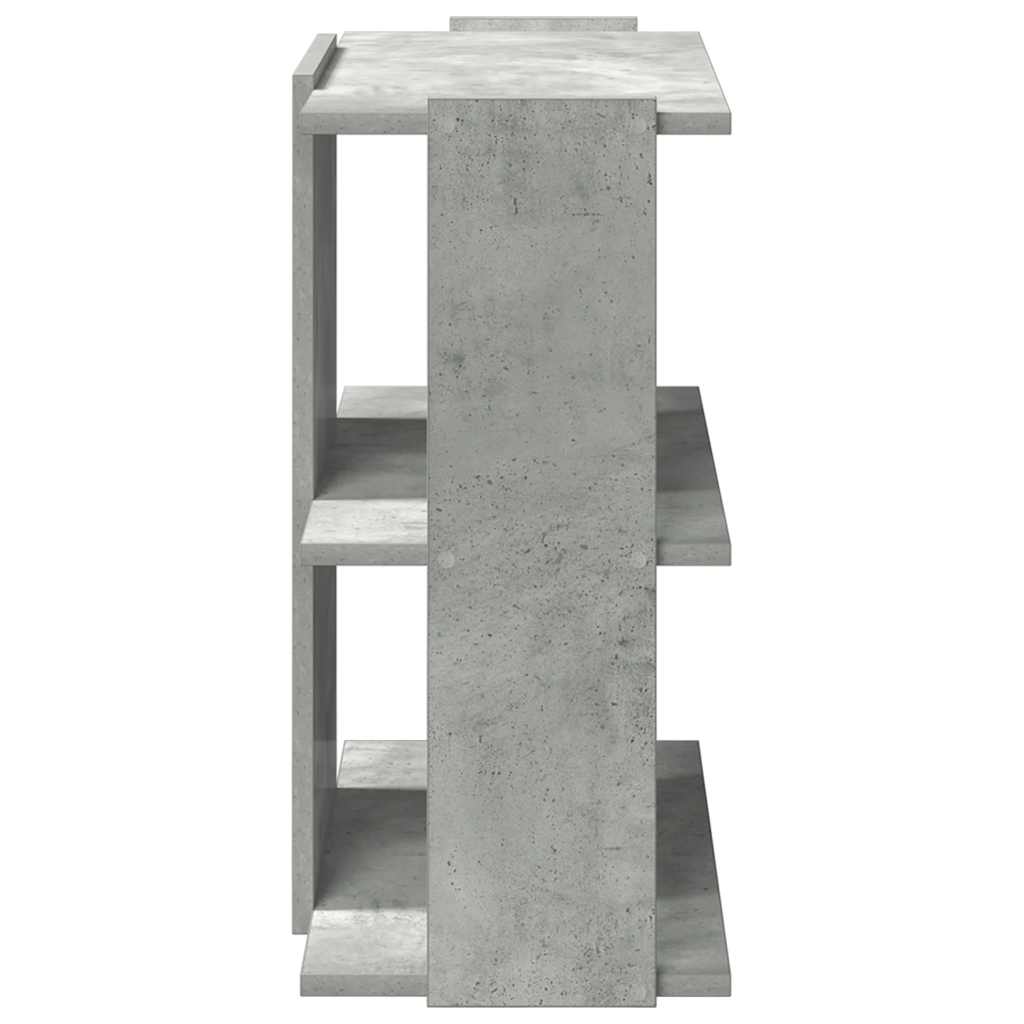bogreol 60x30x60 cm 3 hylder konstrueret træ betongrå
