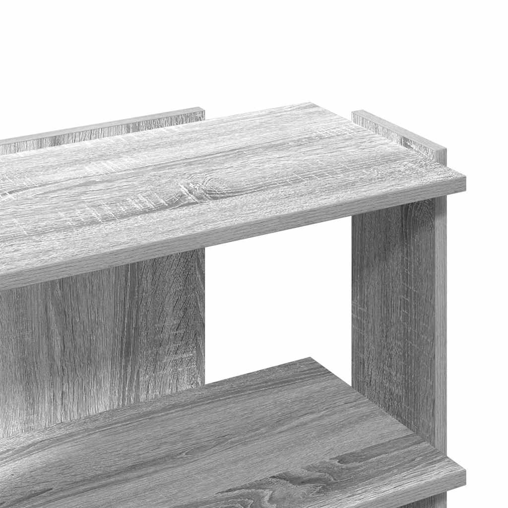 bogreol 60x30x60 cm 3 hylder konstrueret træ grå sonoma-eg