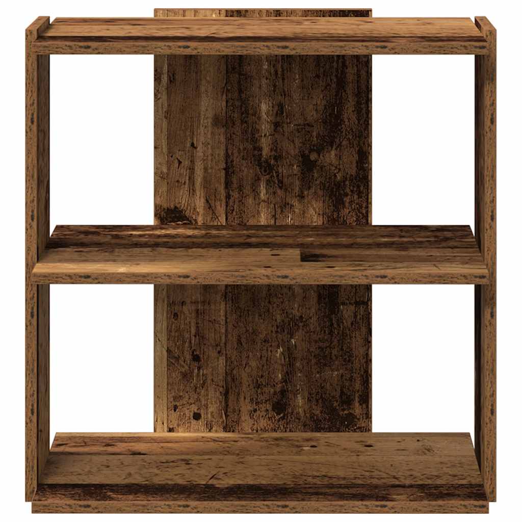 bogreol med 3 hylder 60x30x60 cm konstrueret træ antikt træ