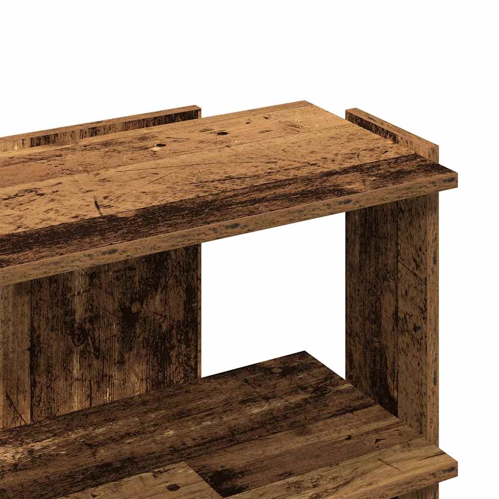 bogreol med 3 hylder 60x30x60 cm konstrueret træ antikt træ