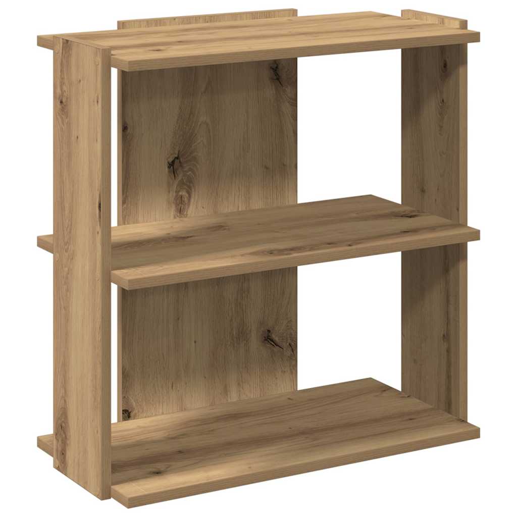 bogreol med 3 hylder 60x30x60 cm konstrueret træ egetræsfarvet