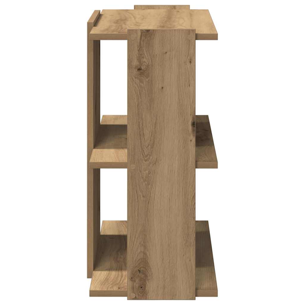 bogreol med 3 hylder 60x30x60 cm konstrueret træ egetræsfarvet