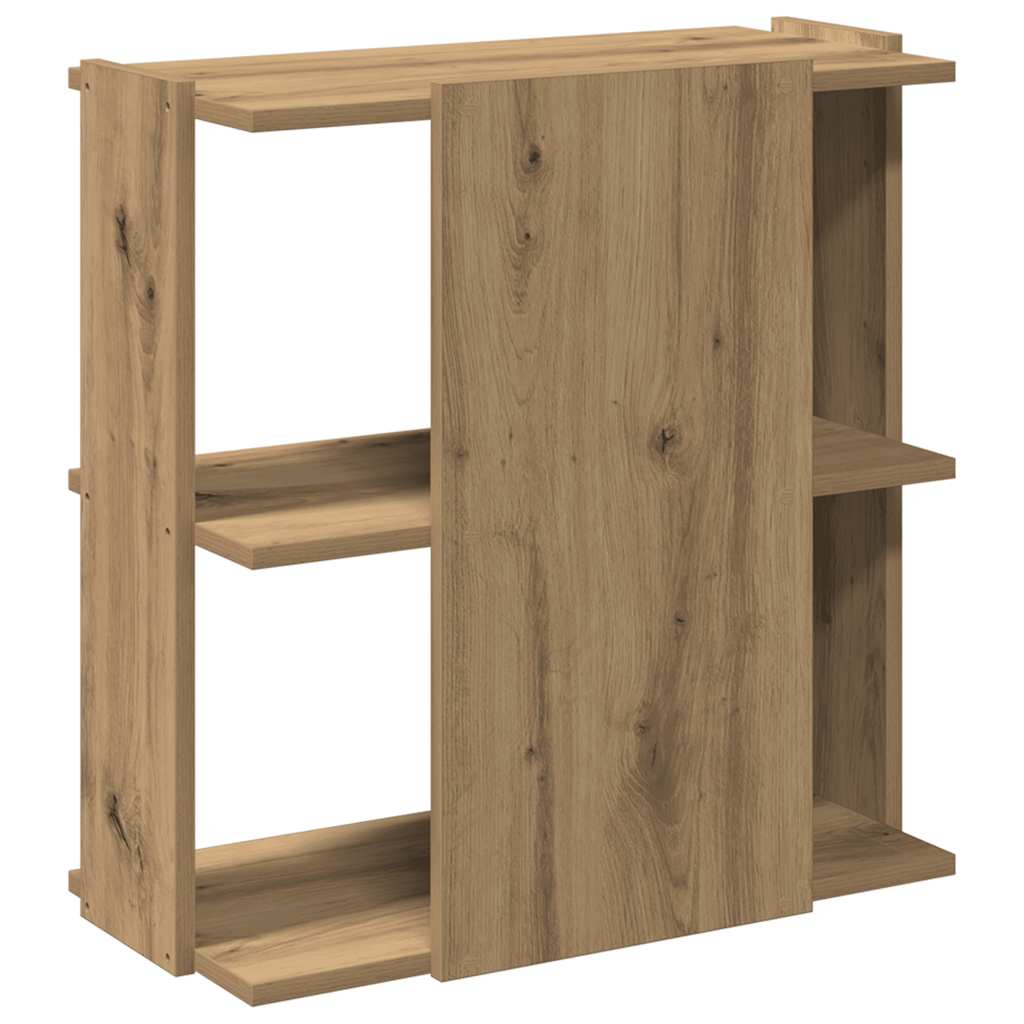 bogreol med 3 hylder 60x30x60 cm konstrueret træ egetræsfarvet