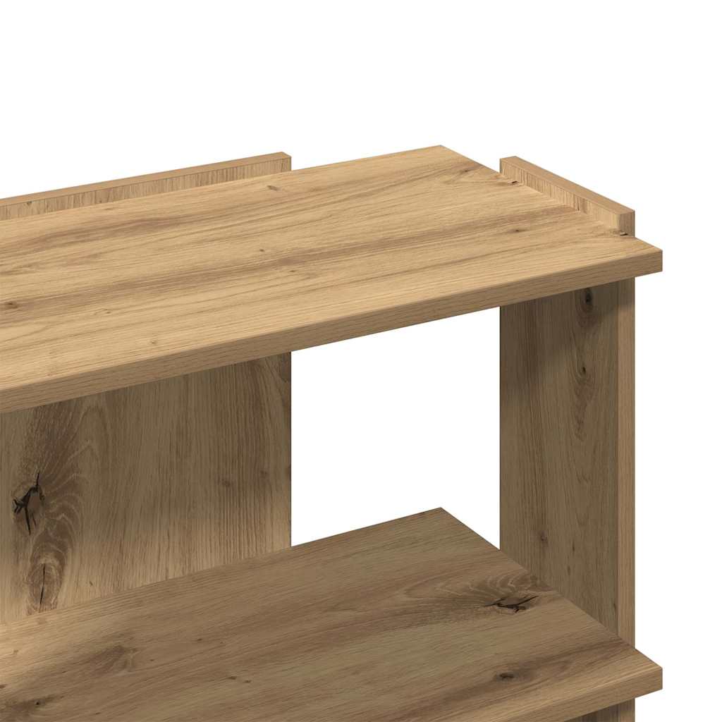 bogreol med 3 hylder 60x30x60 cm konstrueret træ egetræsfarvet