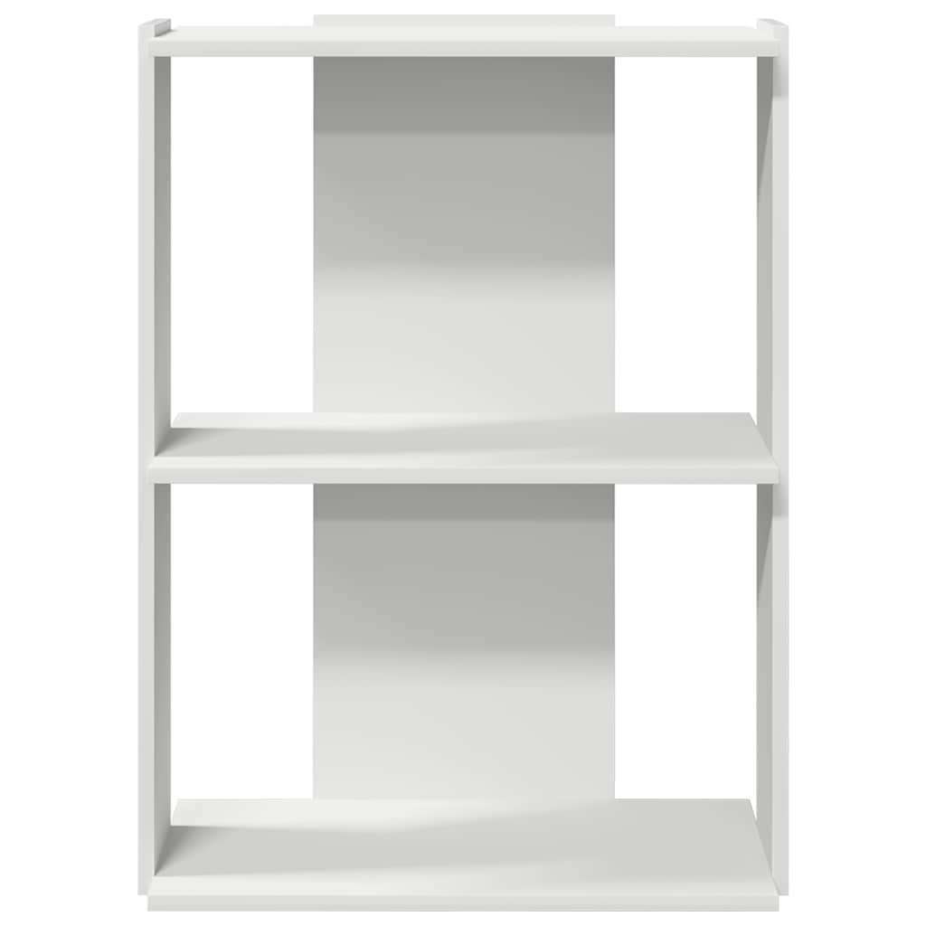 bogreol med 3 hylder 60x30x80 cm konstrueret træ hvid