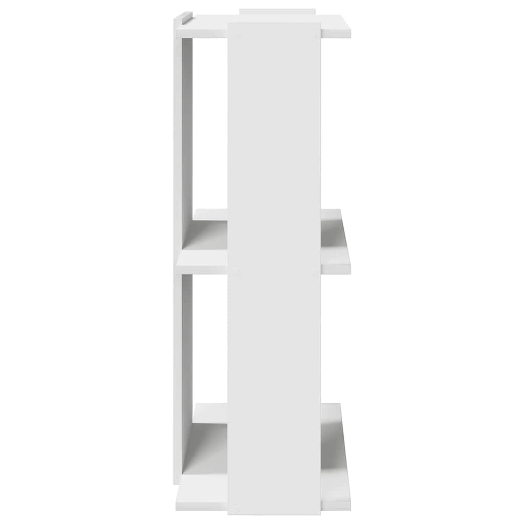 bogreol med 3 hylder 60x30x80 cm konstrueret træ hvid