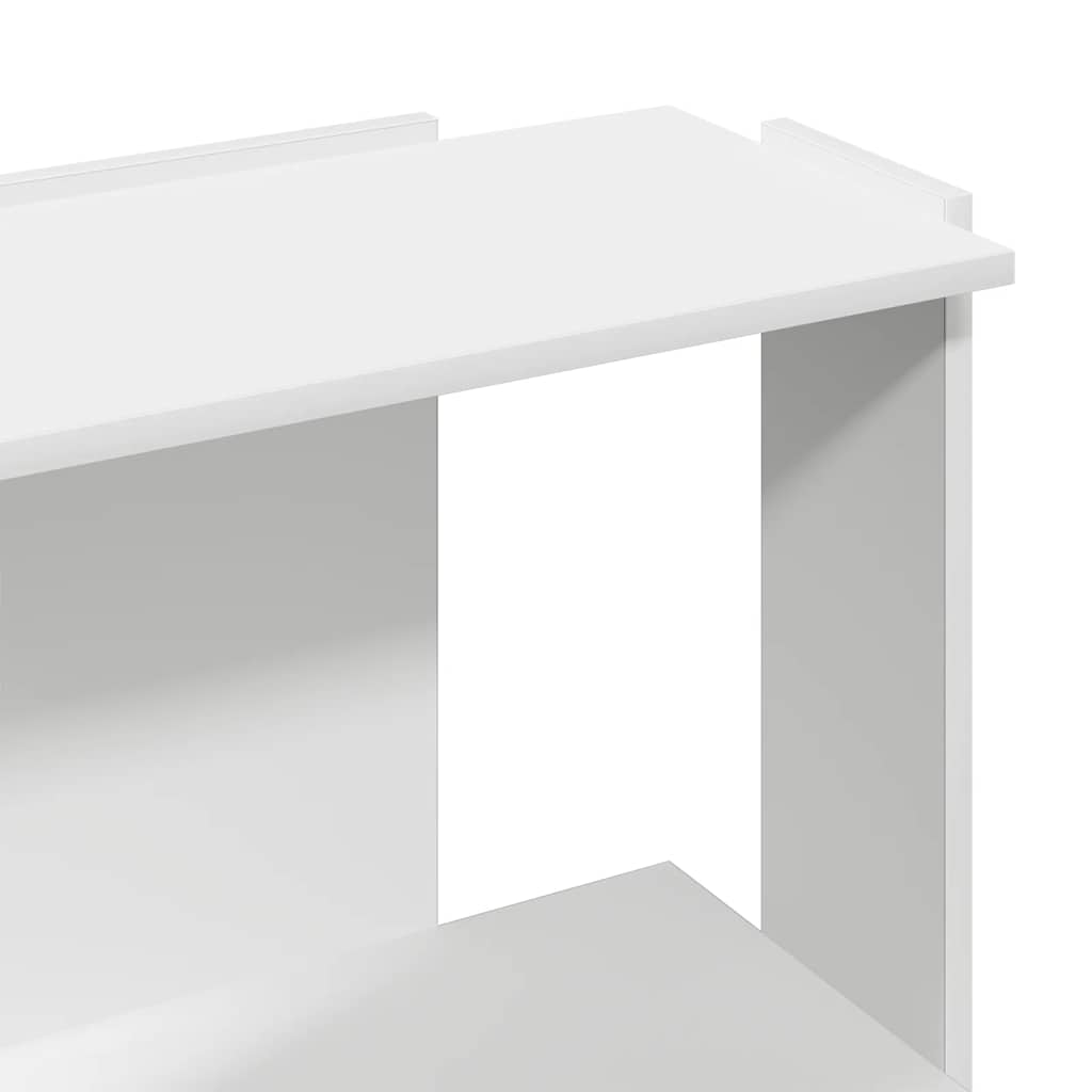 bogreol med 3 hylder 60x30x80 cm konstrueret træ hvid