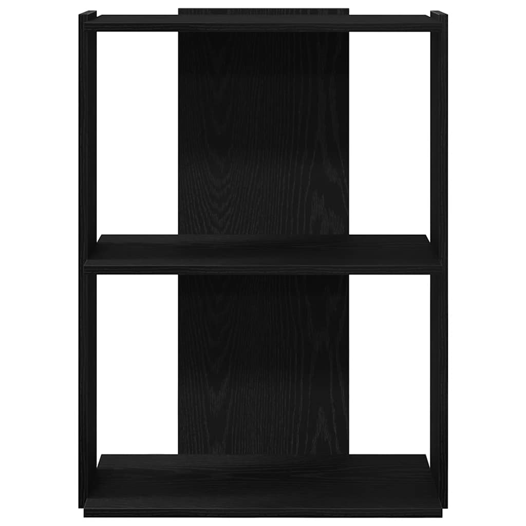 bogreol med 3 hylder 60x30x80 cm konstrueret træ sort