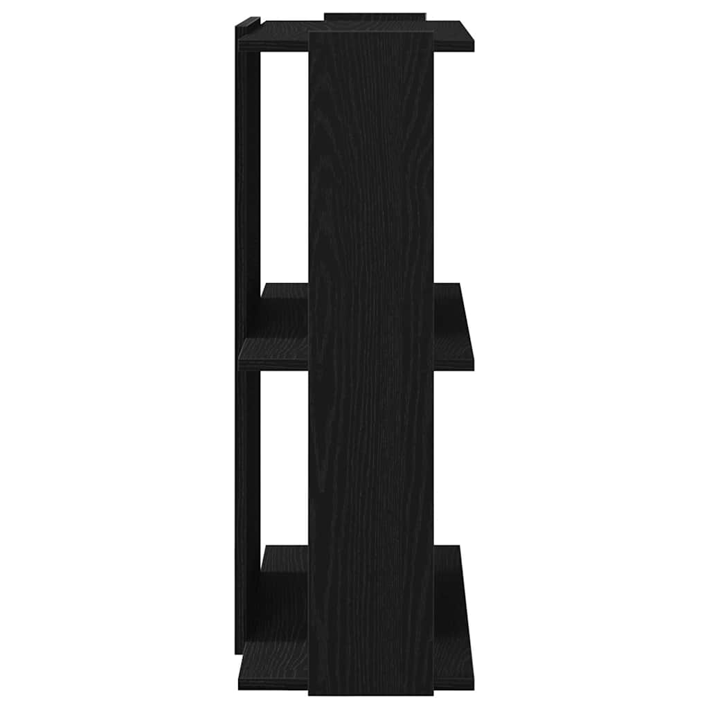 bogreol med 3 hylder 60x30x80 cm konstrueret træ sort