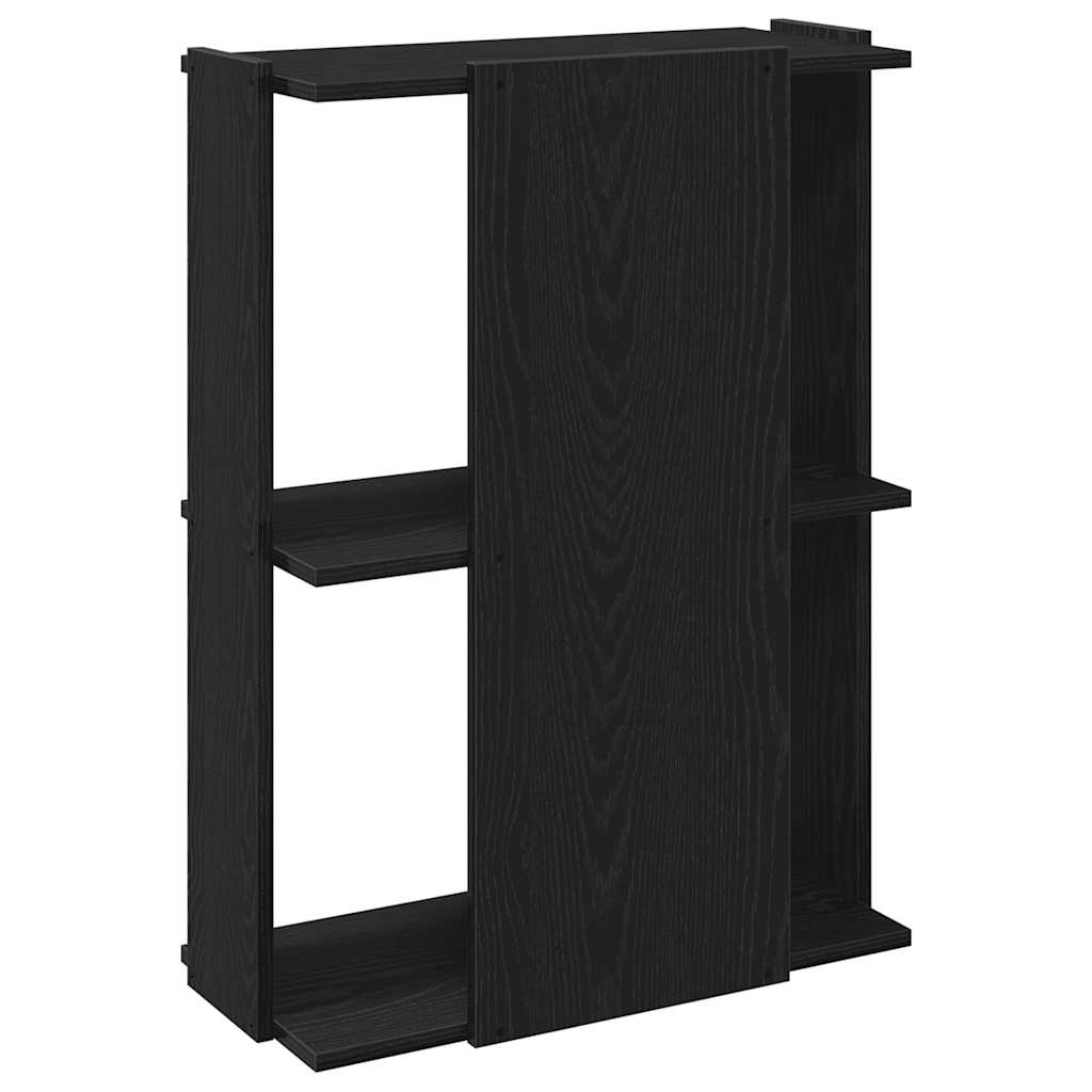 bogreol med 3 hylder 60x30x80 cm konstrueret træ sort