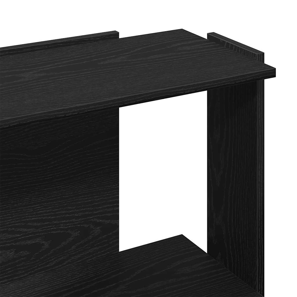bogreol med 3 hylder 60x30x80 cm konstrueret træ sort