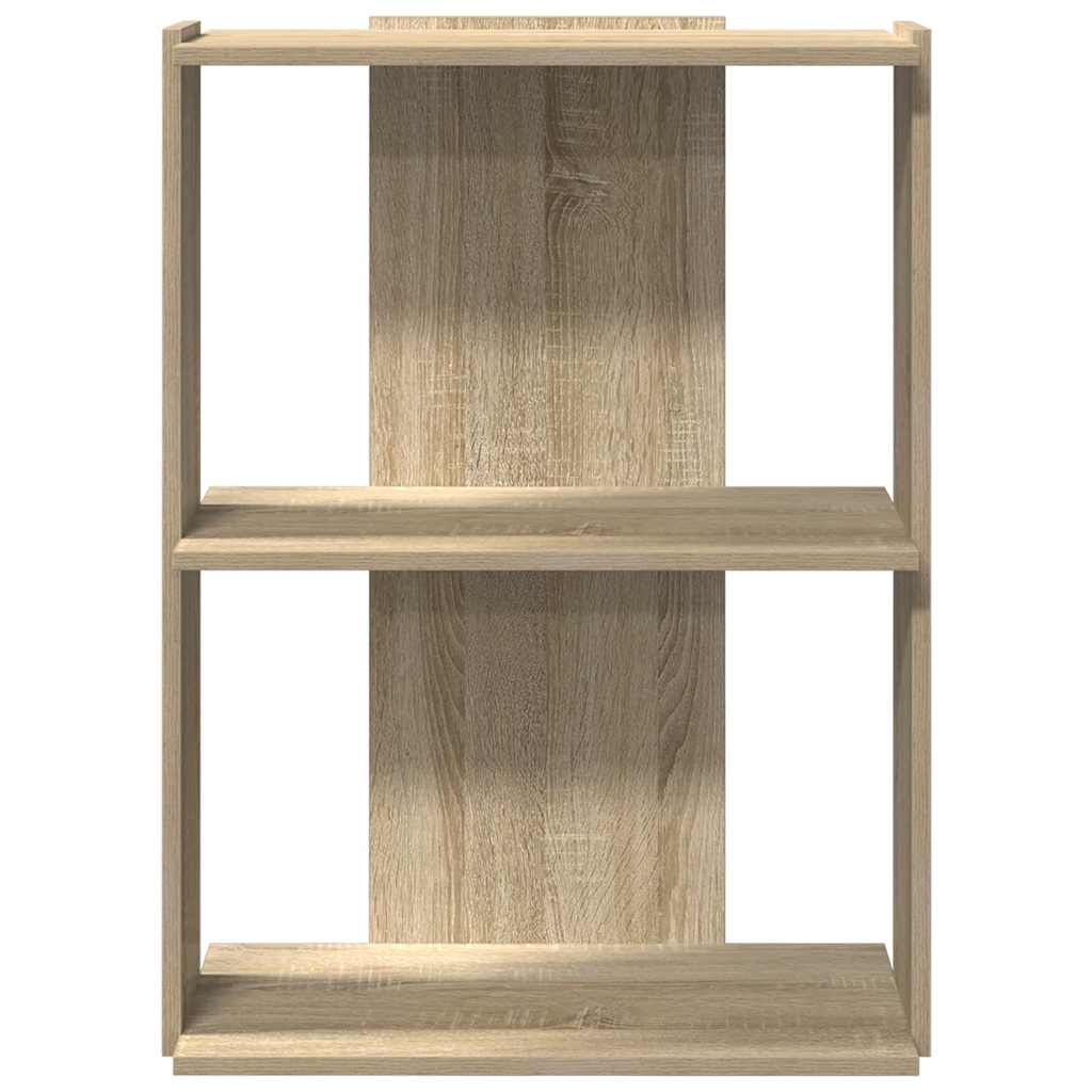 bogreol 60x30x80 cm 3 hylder konstrueret træ sonoma-eg
