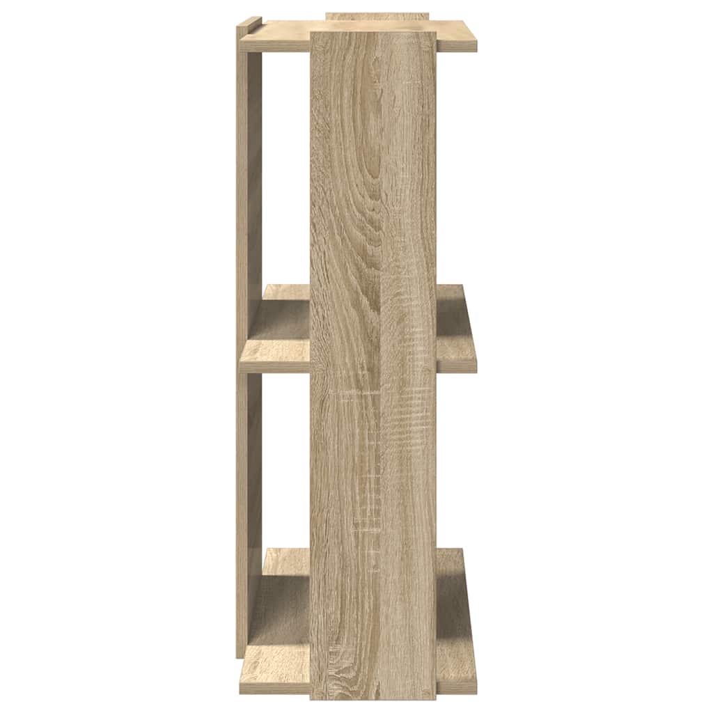 bogreol 60x30x80 cm 3 hylder konstrueret træ sonoma-eg