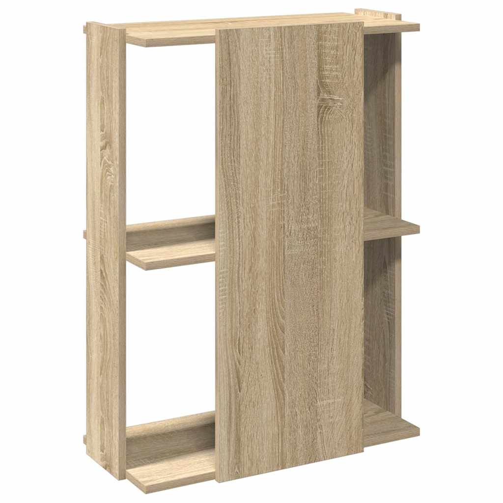 bogreol 60x30x80 cm 3 hylder konstrueret træ sonoma-eg