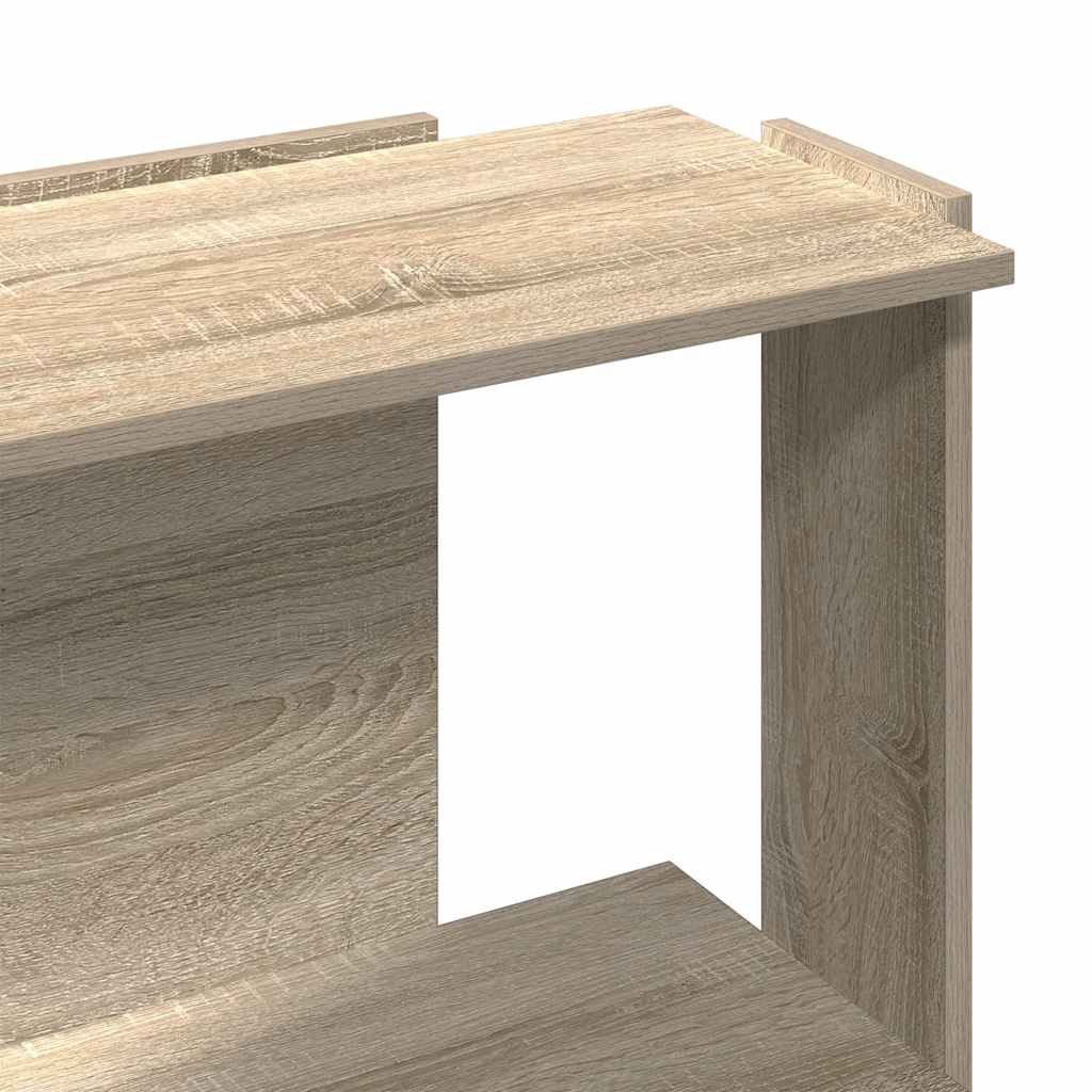 bogreol 60x30x80 cm 3 hylder konstrueret træ sonoma-eg