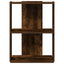 bogreol 3 hylder 60x30x80 cm konstrueret træ røget eg