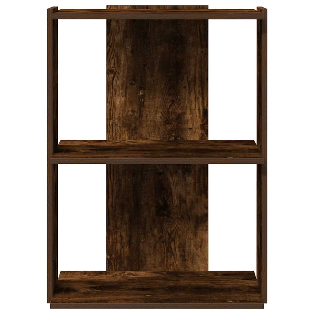 bogreol 3 hylder 60x30x80 cm konstrueret træ røget eg