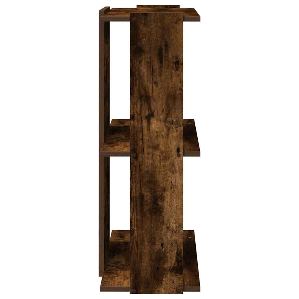 bogreol 3 hylder 60x30x80 cm konstrueret træ røget eg