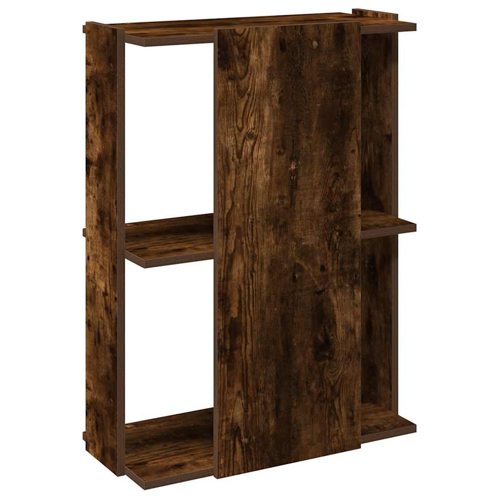 bogreol 3 hylder 60x30x80 cm konstrueret træ røget eg
