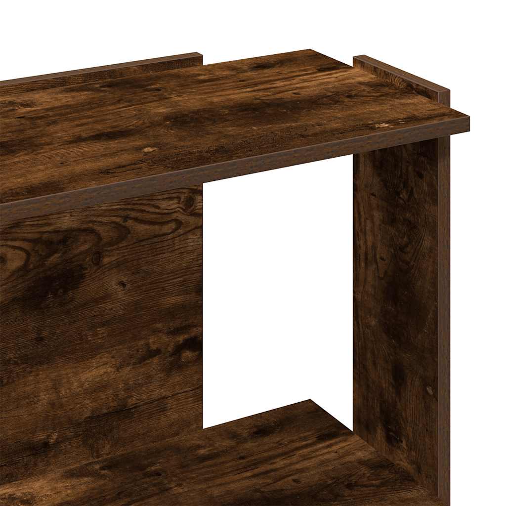 bogreol 3 hylder 60x30x80 cm konstrueret træ røget eg