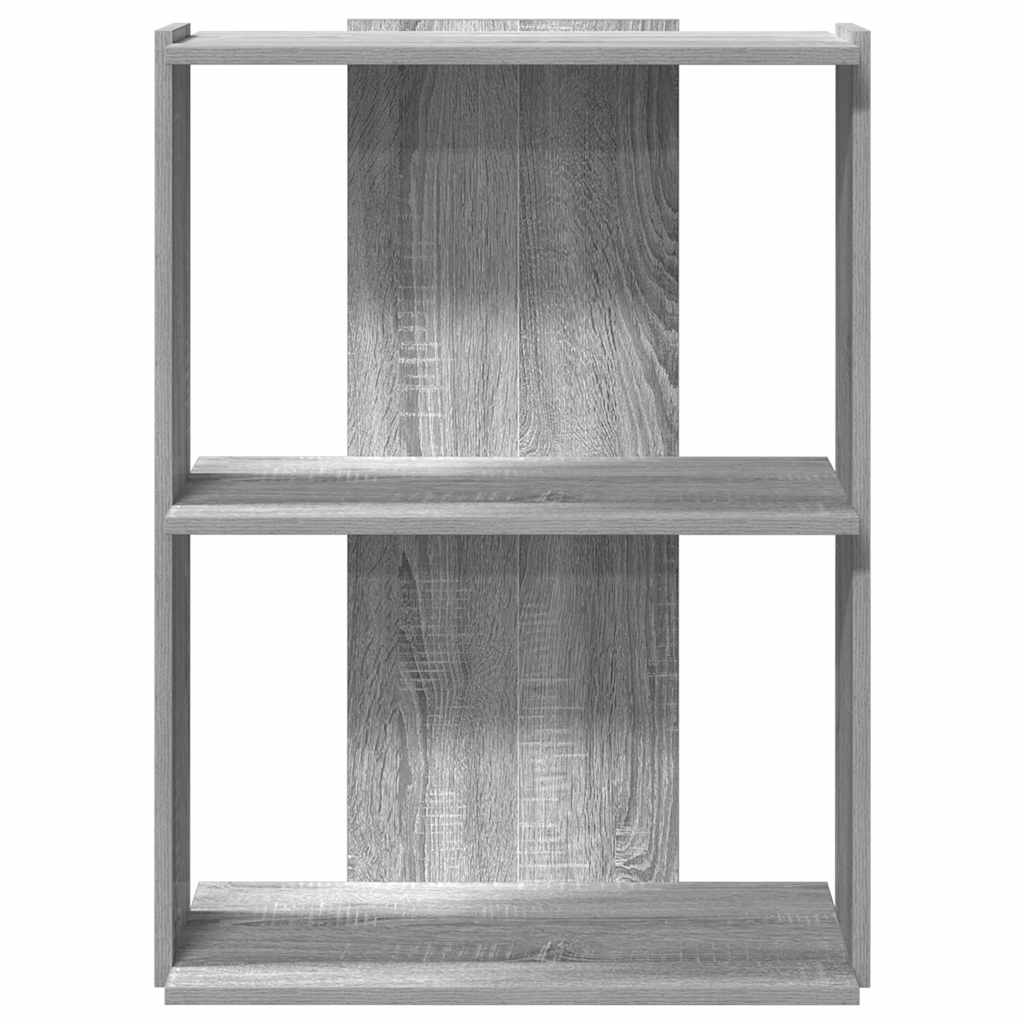 bogreol 3 hylder 60x30x80 cm konstrueret træ grå sonoma-eg