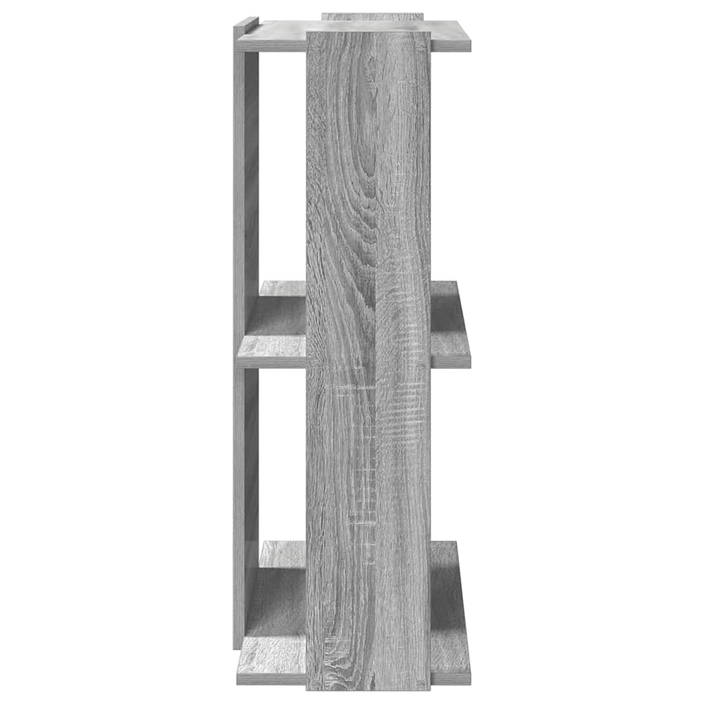 bogreol 3 hylder 60x30x80 cm konstrueret træ grå sonoma-eg