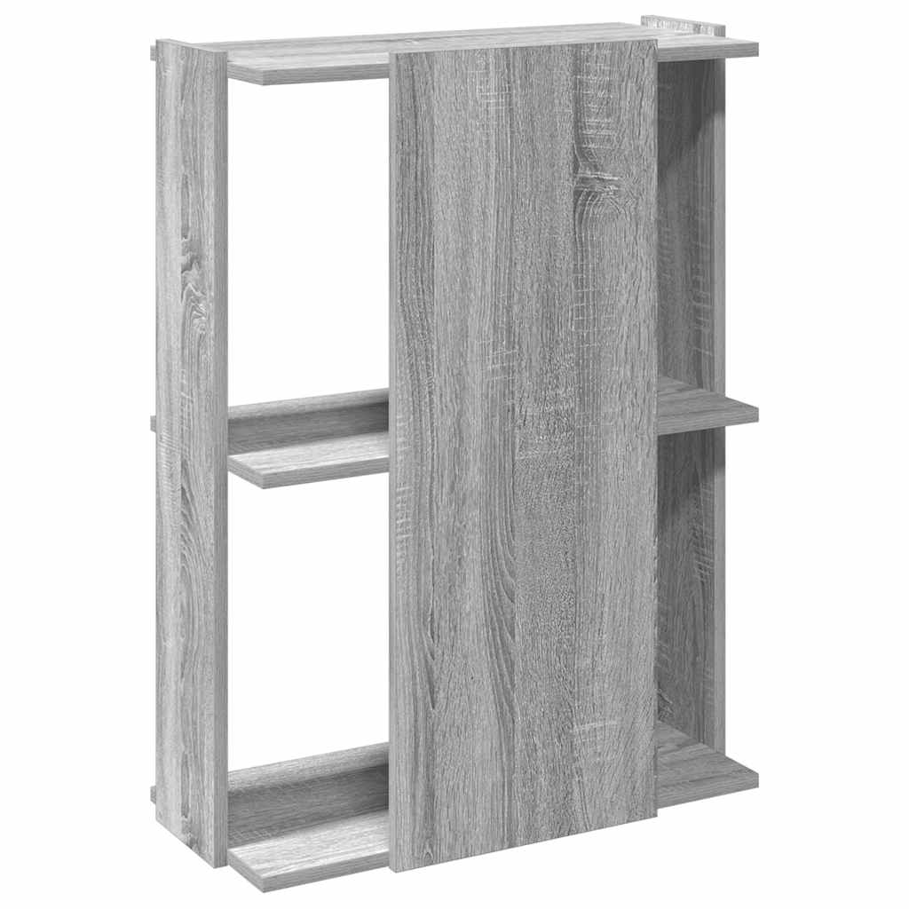 bogreol 3 hylder 60x30x80 cm konstrueret træ grå sonoma-eg