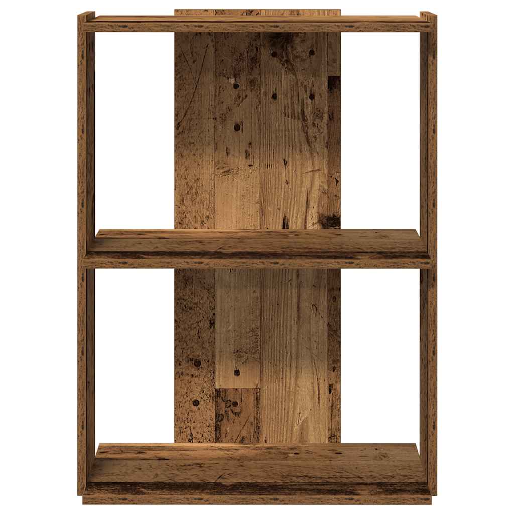 bogreol 60x30x80 cm 3 hylder konstrueret træ antikt træ