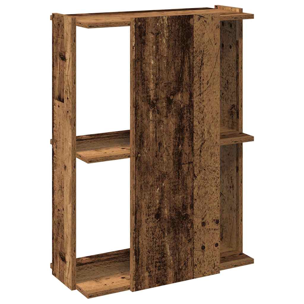 bogreol 60x30x80 cm 3 hylder konstrueret træ antikt træ