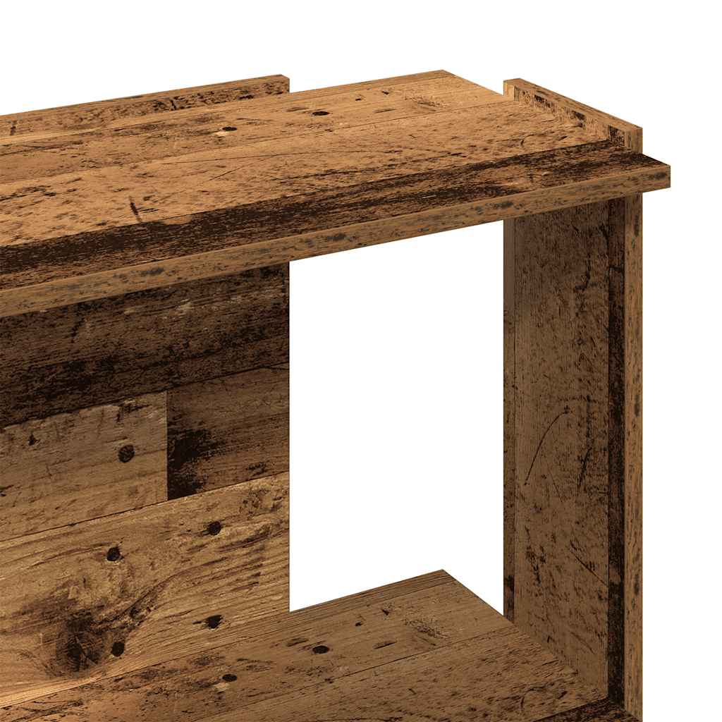 bogreol 60x30x80 cm 3 hylder konstrueret træ antikt træ