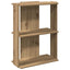 bogreol 60x30x80 cm 3 hylder konstrueret træ egetræsfarvet