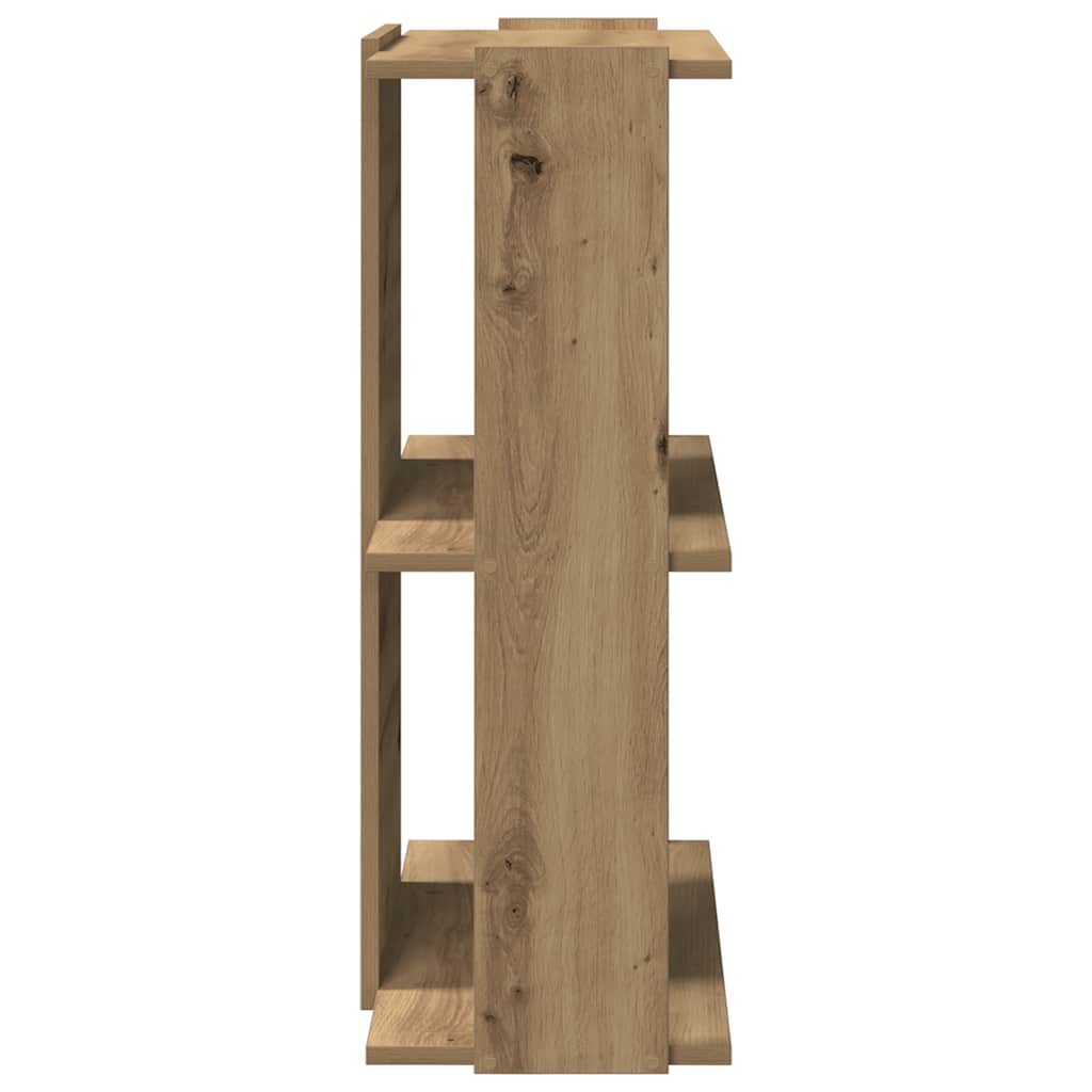 bogreol 60x30x80 cm 3 hylder konstrueret træ egetræsfarvet