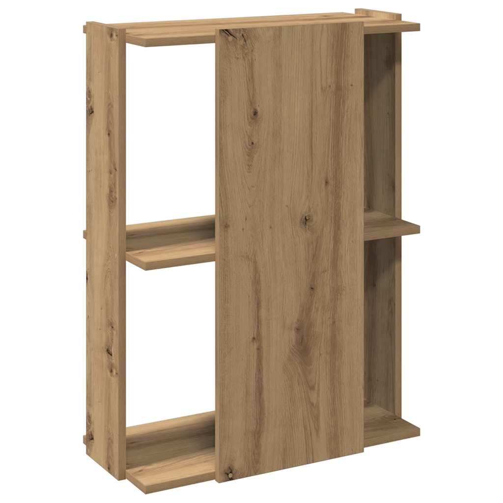 bogreol 60x30x80 cm 3 hylder konstrueret træ egetræsfarvet