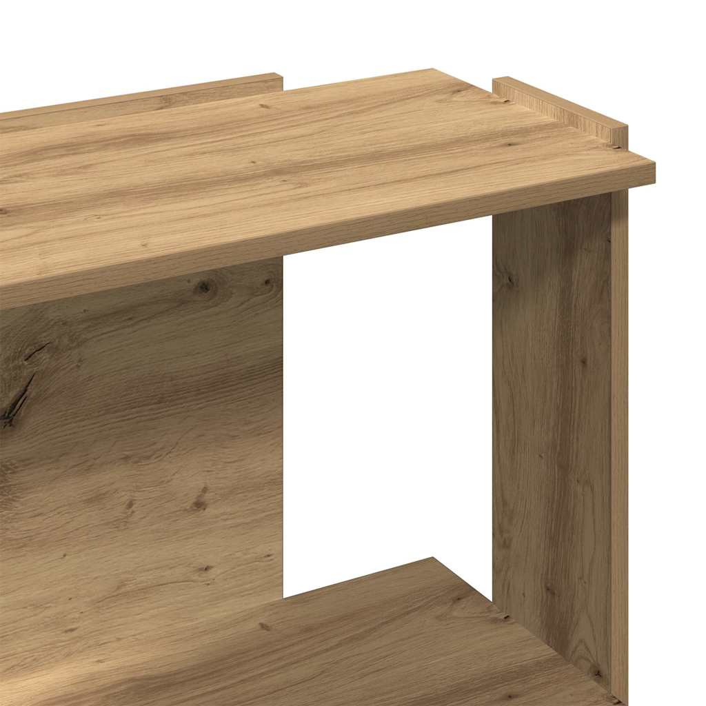 bogreol 60x30x80 cm 3 hylder konstrueret træ egetræsfarvet