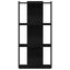 bogreol med 3 hylder 60x30x120 cm konstrueret træ sort