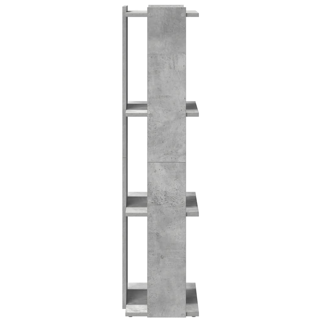 bogreol 60x30x120 cm 3 hylder konstrueret træ betongrå