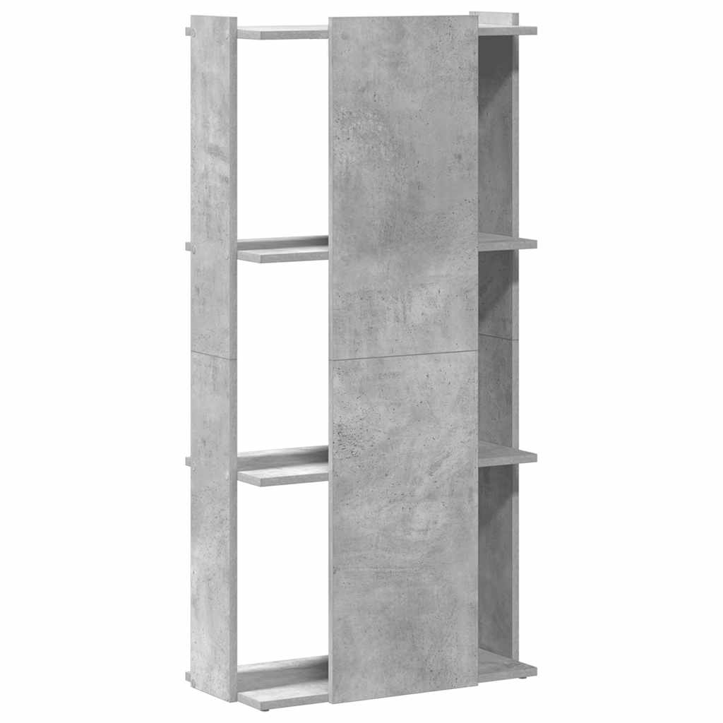 bogreol 60x30x120 cm 3 hylder konstrueret træ betongrå