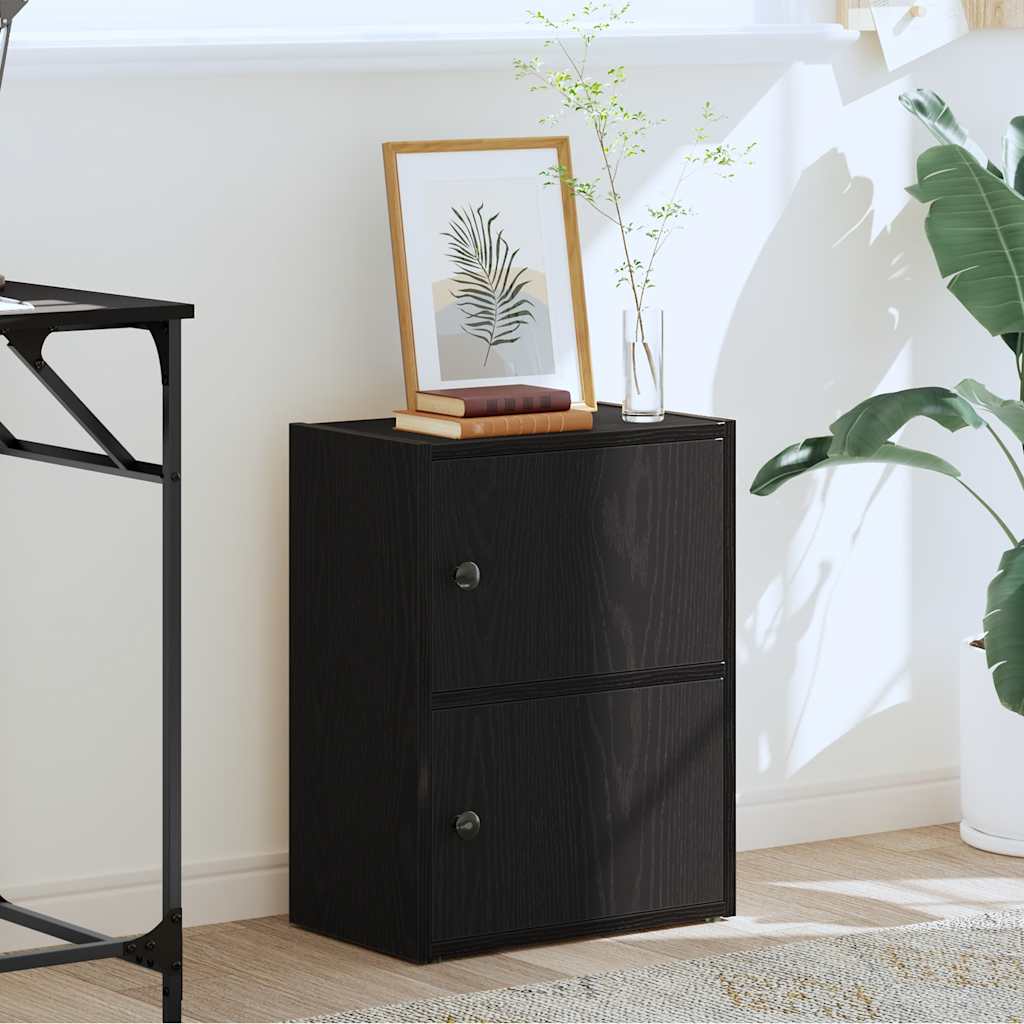 bogreol 40x24x52 cm konstrueret træ sort-eg