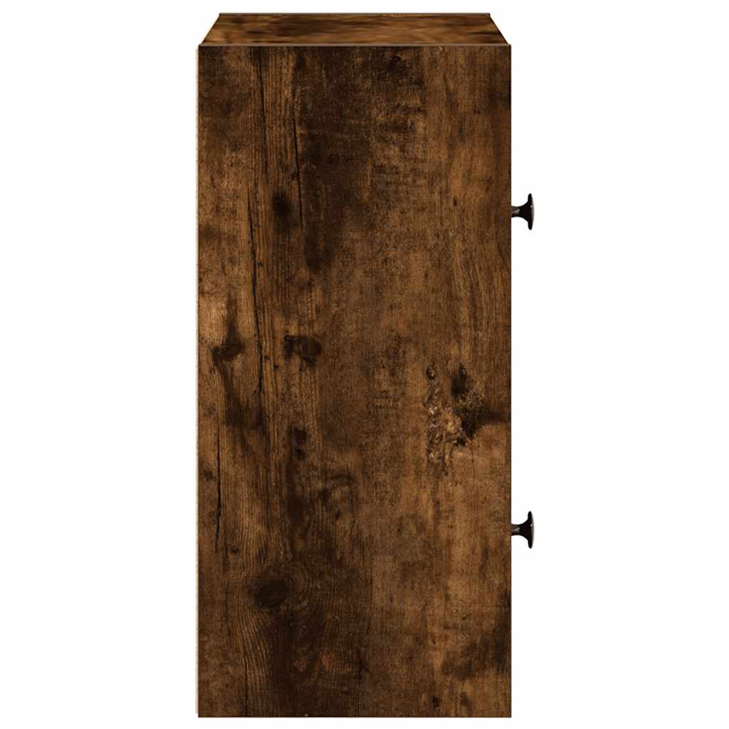 bogreol 40x24x52 cm konstrueret træ røget egetræsfarve
