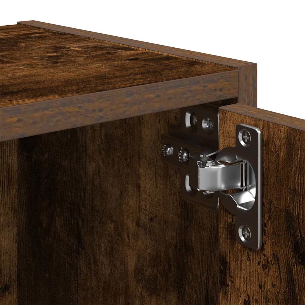 bogreol 40x24x52 cm konstrueret træ røget egetræsfarve