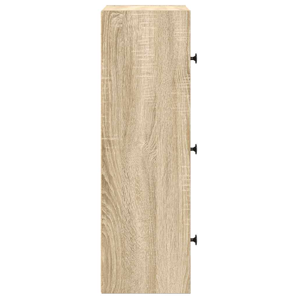 bogreol 40x24x77 cm konstrueret træ sonoma-eg