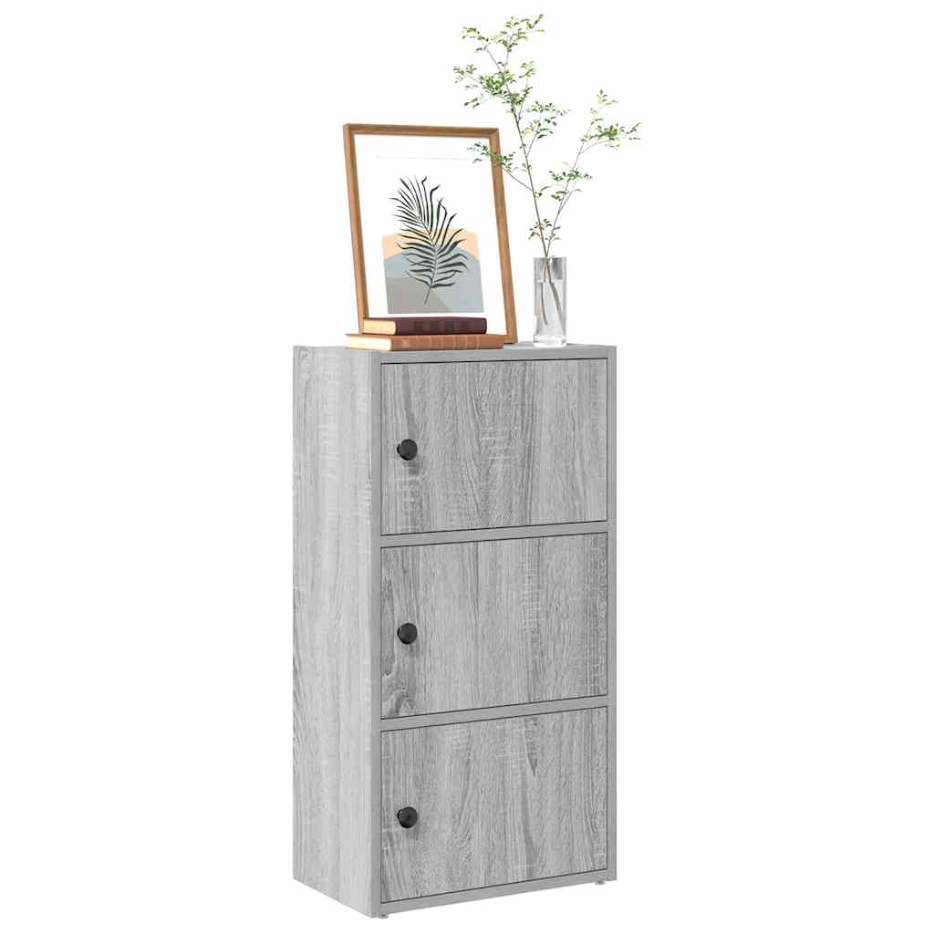 bogreol 40x24x77 cm konstrueret træ grå sonoma-eg