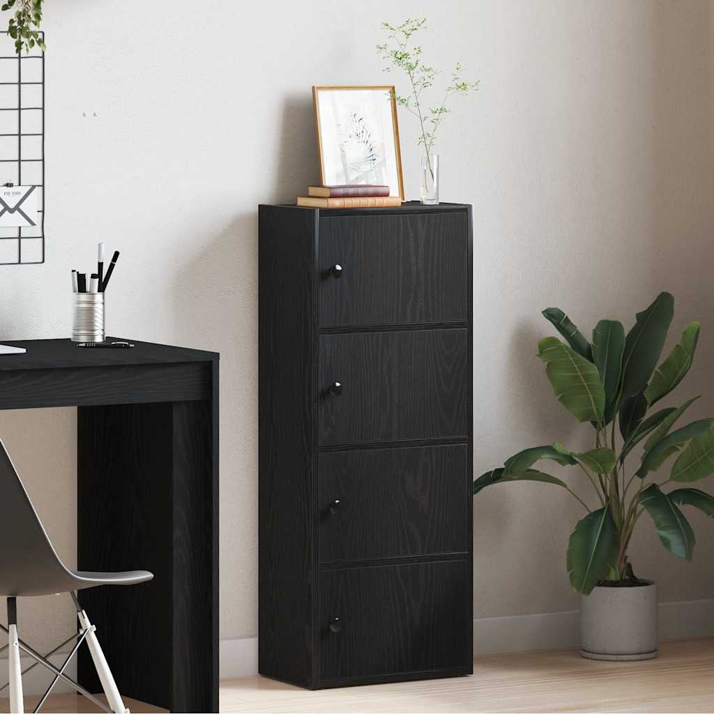 bogreol 40x24x102 cm konstrueret træ sort-eg